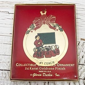 Vintage G Duchin #1 Coach 24kt Christmas ornament